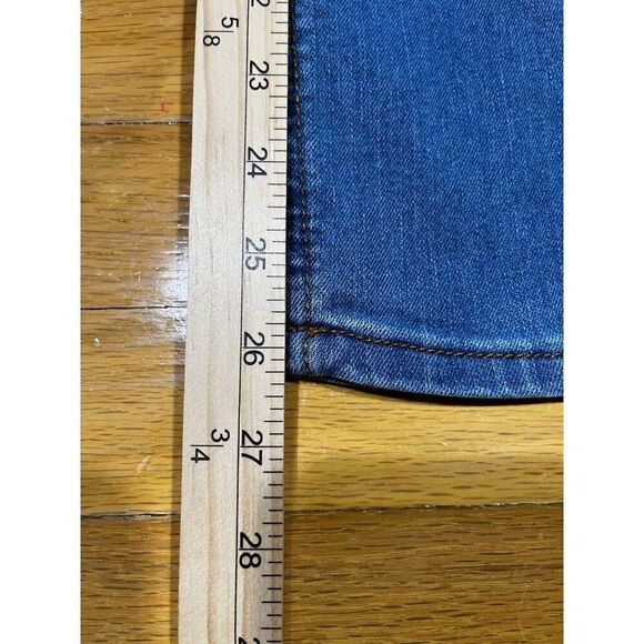 Ring Of Fire Jeans Womens Size 14 Slim Blue Mid Rise Distressed Whiskered Denim - Picture 6 of 9